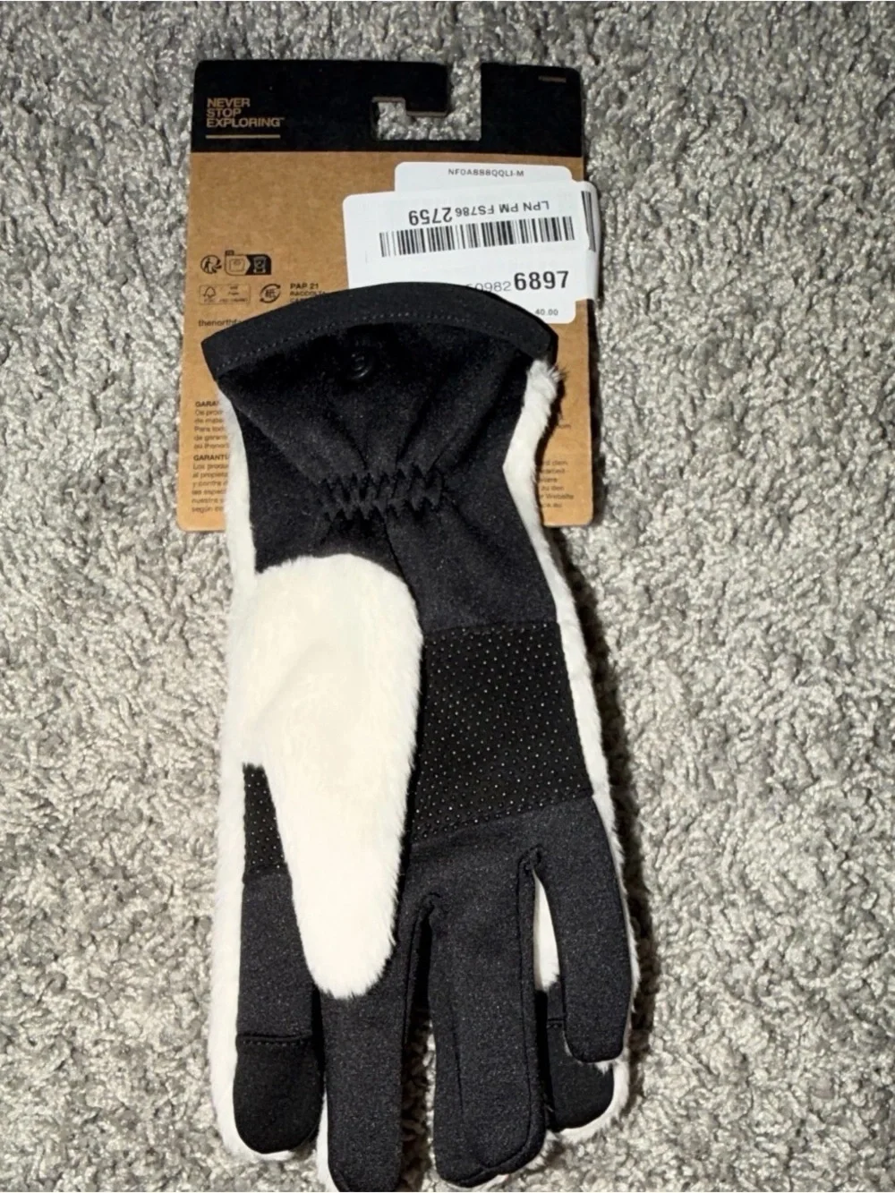The North Face Women's Osito Etip Glove - White with Black Accents